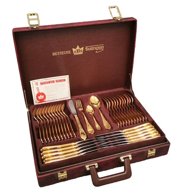 SBS Solingen Besteckset 23/24 Karat vergoldet 82-teilig Besteck ähnl. Wien - Bild 1 von 4