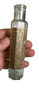Antica bottiglia cloroformio oppio 1850 etichettata John Saylor Libano Pennsylvania - Foto 1 di 17