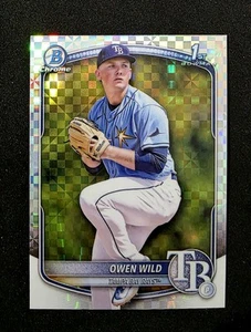 2025 Bowman #BCP-14 Owen Wild 1st Chrome Prospects X-Fractor - Bild 1 von 2