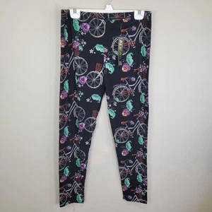New Mix Bicycle Floral Print Polyester Spandex Ankle Leggings Extra Plus Size - Picture 1 of 8