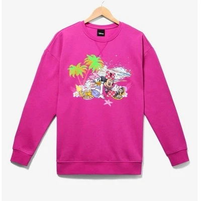 Disney Minnie Mouse e Daisy Duck Hot Pink Beach Crewneck — BoxLunch Pequeno - Imagem 1 de 4