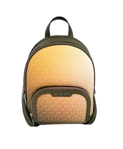 Michael Kors Jaycee Medium Zip Pocket Backpack MK Olive Multi Ombre - Picture 1 of 8