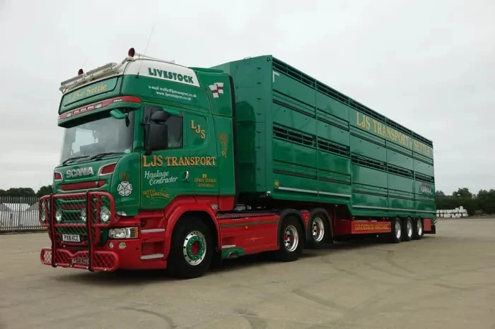 TEKNO 86507 SCANIA R TOPLINE TRACTEUR 6X2 + SEMI-REMORQUE BATAILLERE LJS (UK) - Photo 1/4