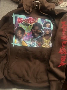 Felpa con cappuccio Benny The Butcher Burden of the Plugs Tour Hip Hop Rap L - Foto 1 di 4