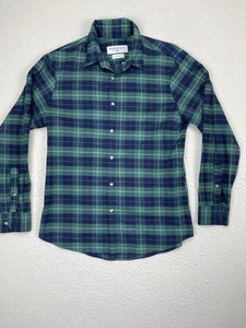 Mizzen Main Hemd Herren Large Trim Fit grün kariert Knopf Performance Langarm - Bild 1 von 8