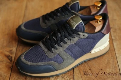 Valentino Rockstud Blue Leather Suede Canvas Shoes Trainers Sneakers Men's UK 7 - Image 1 of 4