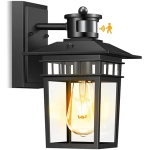 Motion Sensor Outdoor Lights Wall Mount Dusk to Dawn Exterior Light Fixture Al - Picture 1 of 7