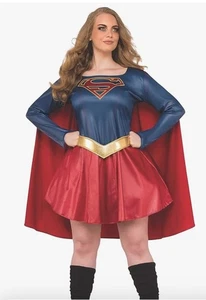 DC SuperGirl Adulto MED Halloween Disfraz Vestido y Capa Juegos con disfraces 3 piezas Rubí’s - Imagen 1 de 9