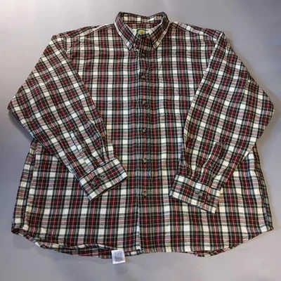 Cabela's Shirt Mens XL Red White and Green Plaid Flannel Long Sleeve Button Down - Image 1 of 4
