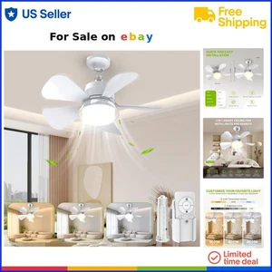 Socket Fan Light Modern Ceiling Fan with Remote 2-in-1 Room Air Cooler - Picture 1 of 10