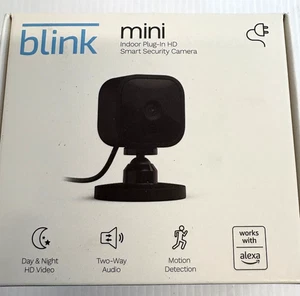 Blink Mini Pan-Tilt Rotating Indoor Plug-in Smart Security Camera, NEW/SEALED - Picture 1 of 2