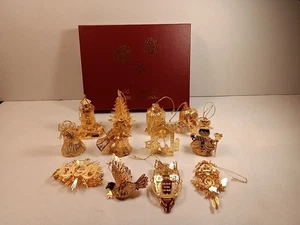  Danbury Set di 12 addobbi natalizi in oro come nuovi con scatola originale - Foto 1 di 22