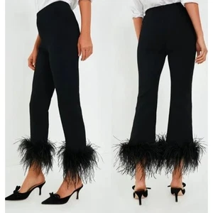 Biesen Feder Kompression Strick Ashford Hose High Rise Cropped Schwarz Gr. M - Bild 1 von 16