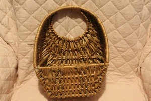 VINTAGE RATAN GEFLOCHTENES WEIDENSEIL STRÄNGE STARKE WAND TASCHE HÄNGEND POSTTASCHE! - Bild 1 von 15