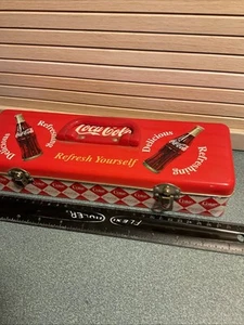 Coca- Cola Tin Box Tool Or Pencil Box  - Picture 1 of 5