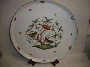 HEREND ROTHSCHILD BIRD 14" Round SERVING PLATTER - Picture 1 of 4