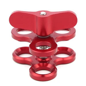 1 Inch Aluminum Alloy Ball Butterfly Clip Camera Diving Triple Mount Adapter - Foto 1 di 27