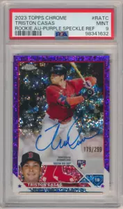 2023 Topps Chrome Triston Casas Viola Macchia Rifrattore Auto RC #179/299 PSA 9 - Foto 1 di 2