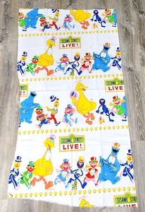 Vintage Sesame Street Live Sheet Fabric Remnant Muppets Theater 80s JCpenney - Picture 1 of 12