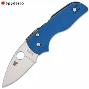 Bloqueo de compresión Spyderco Lil Nativo SPY27 hoja satinada azul cobalto G10 C230GPCBL - Imagen 1 de 5