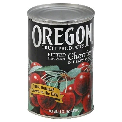 Oregon Fruit Products Pitted Dark Sweet Cherries in Heavy Syrup 15 Oz