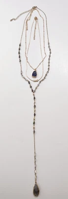 Juego de 3 Collares Apilables Tono Dorado Sodalita Cuarzo Rutilado Cristales Facetados Foto 1 de 4