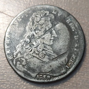 ITALIA MODENA RENALDO DIESTE (1706-1737) 1/2 DUCATO 1728 ESCASA - Picture 1 of 2