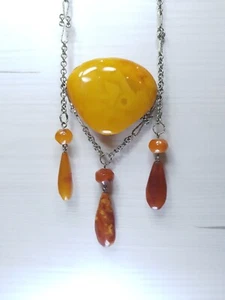 NATURAL OLD ANTIQUE EGG YOLK BALTIC AMBER Neakles 40g - Picture 1 of 24