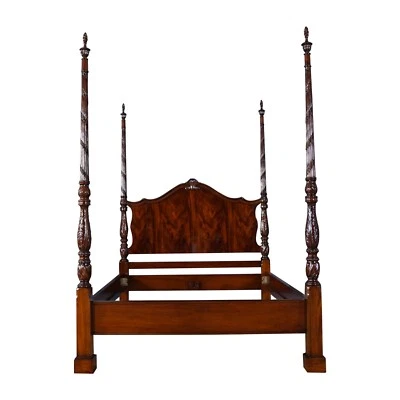 NBR019Q, muebles Niagara, cama con cuatro carteles de caoba tamaño queen Foto 1 de 4