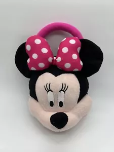Disney Minnie Mouse Gesicht Plüsch 9 Zoll Handtasche Reißverschluss weicher Griff Tasche - Bild 1 von 7
