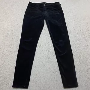 American Eagle Pants Womens sz 6 Black Velvet Jegging Low Rise Dark Wash - Picture 1 of 12