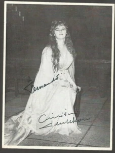 Foto Real Cristina Deutekom Ópera Holandesa Soprano con Original Firmado 9 1/4" x 7" - Imagen 1 de 1