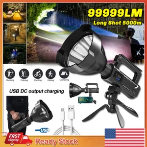 99999LM Lampe de Poche Étanche Lanterne de Pêche Projecteur USB Projecteur US - Photo 1/9