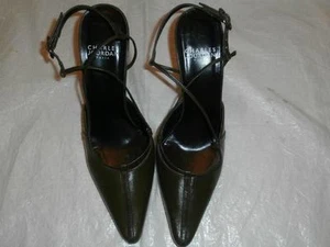 Charles Jourdan Paris Cocktail Olive Green Pumps Size 6 Made in Spain - Picture 1 of 10