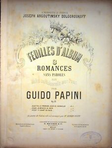 Spartito REVE A LA MER Guido Papini Op 18 n 2 per Violino Violoncello Piano 1892