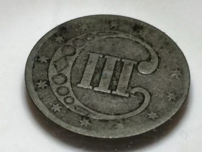 1853 3-Cent Silver Piece AG-G Condition Partial Date Visible -- Dealer's Estate - Image 1 of 4