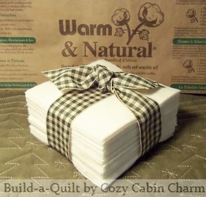 100 ~ 3" Warm & Natural Cotton Pre-Cut Batting Squares, Rag Quilt - Picture 1 of 1