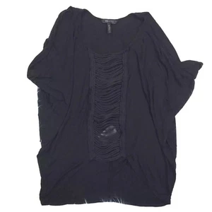 BCBGMAXAZRIA Womens M Top Blouse Embellished Black Sleeveless Slouchy - Bild 1 von 6