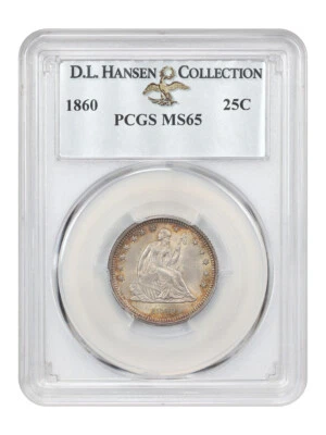 1860 25C PCGS MS65 ex: D.L. Hansen - Image 1 of 4