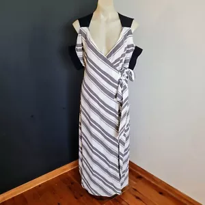 Women's size 4-8 'COUNTRY ROAD' Gorgeous cold shoulder viscose wrap dress - EUC - Picture 1 of 8