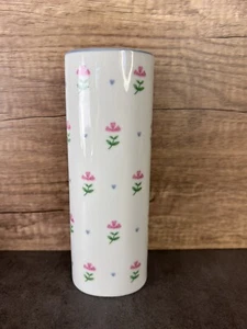 Vintage FTD Floral Hearts White Porcelain 6.5 Bud Vase Japan - Picture 1 of 11