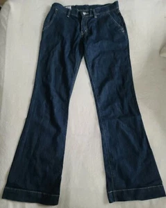 Lacoste F4699 Womens Dark Blue Jeans Sz 38 Boot Leg Relaxed Fit Denim Pants - Picture 1 of 8