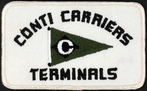 Vintage uniform patch CONTI CARRIERS Terminals flag picture new old stock n-mint - Picture 1 of 2