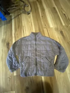 Chaqueta tejida acolchada Free People Dolman de gran tamaño cremallera holgada champán XS - Imagen 1 de 6