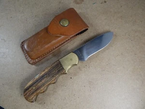 vintage Gerber MAGNUM Lockback Folding Hunter KNIFE w/Sheath Mint - Picture 1 of 7
