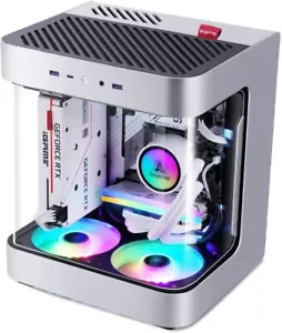 Segotep Slath Mini ITX Computer Case Double Curved Gaming Case GPU Vertically - Picture 1 of 9