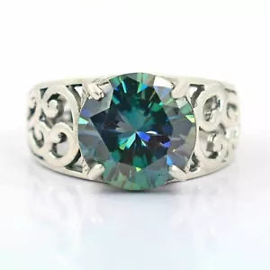 5 Karat blau behandelter Diamantring großer Glanz Klarheit VVS1 zertifiziertes Weihnachtsgeschenk - Bild 1 von 7