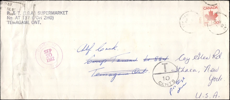 SAVOYSTAMPS - UNITED STATES COVERS - 1982 Postage Due on cover to NY - Image 1 of 1
