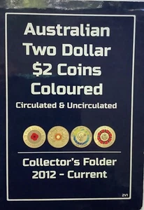 FULL SET OF COLOURED UNC $2 COINS 2012-2014 NO MARS BUT ALL THE OTHER GOOD ONES - Picture 1 of 5