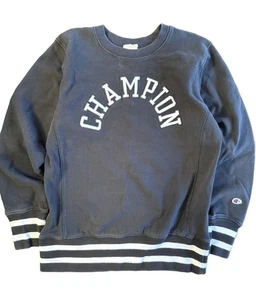 Vintage Champion Reverse Weave Rundhalsausschnitt Sweatshirt Herren Medium schwarz - Bild 1 von 8